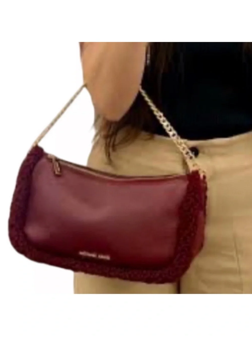 MICHAEL KORS CARMELA Medium
Leather Chain Crossbody Shearling - Picture 5 of 13